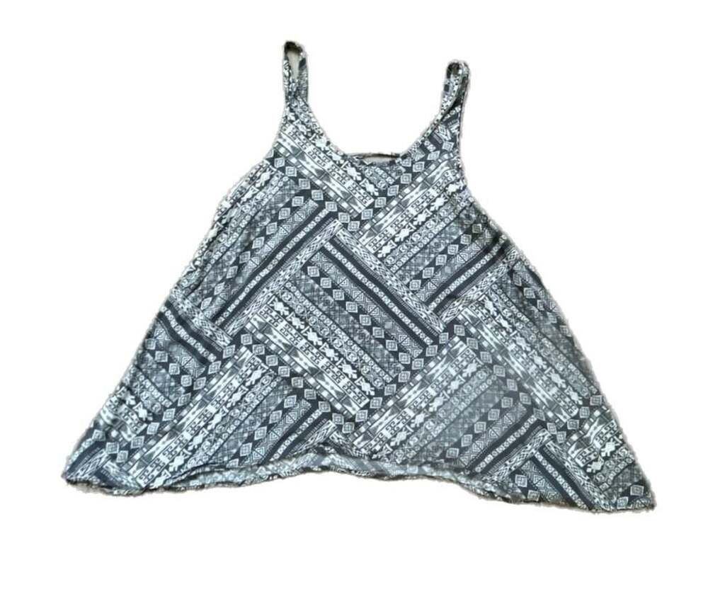 Lorimer NYC Black and White Tribal Print Strappy Tank Top
